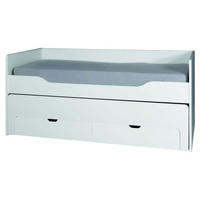 BETT MIT AUSZIEHLIEGE Rico weiß 96 / 197,5 / 80cm - Weiß, Holz/Holzwerkstoff (90/200cm) - Feldmann-Wohnen