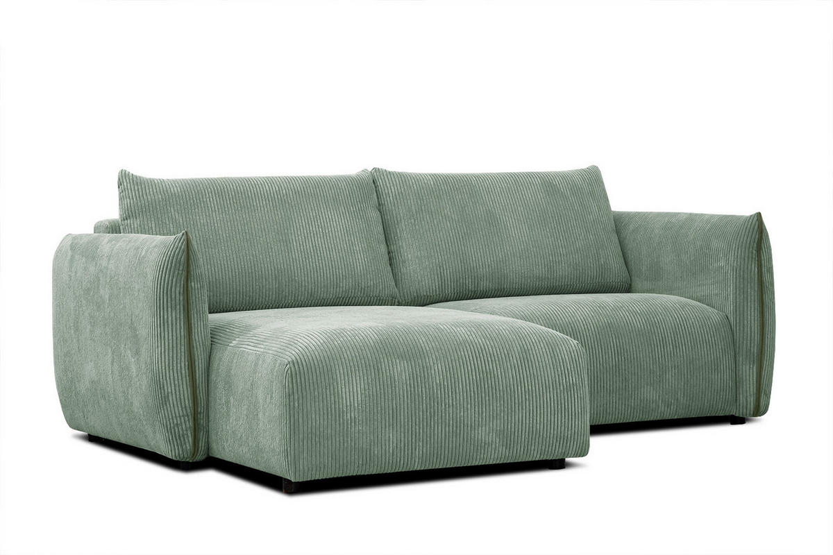 ECKSOFA TAUER 3-Sitzer, mintgrün - Schwarz/Mintgrün, Holzwerkstoff/Kunststoff (173/206cm) - Courtois Laville