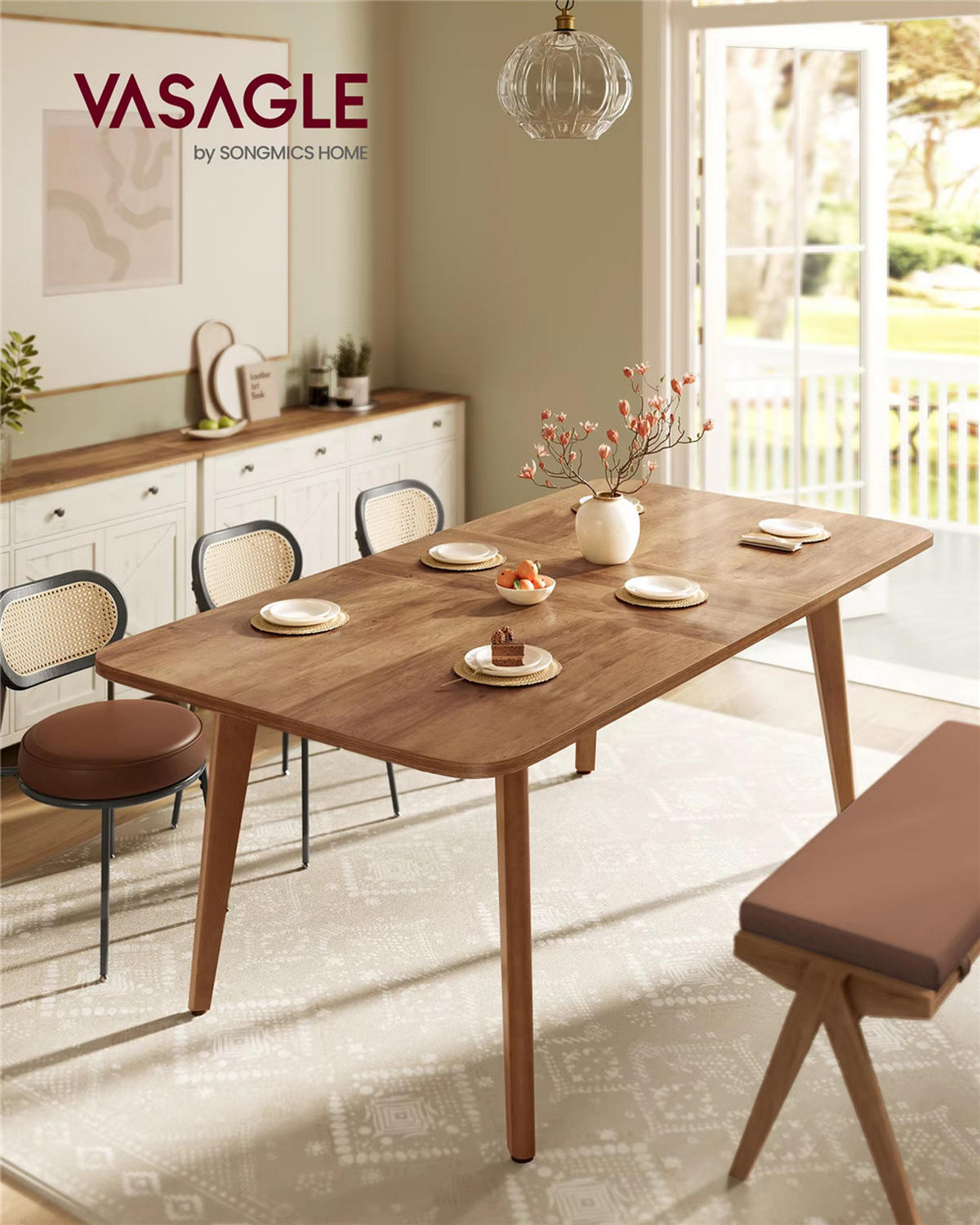 ESSTISCH ausziehbar 140–180 cm bis 120 kg belastbar - Braun, Holz (180/85/76.2cm) - Kaket
