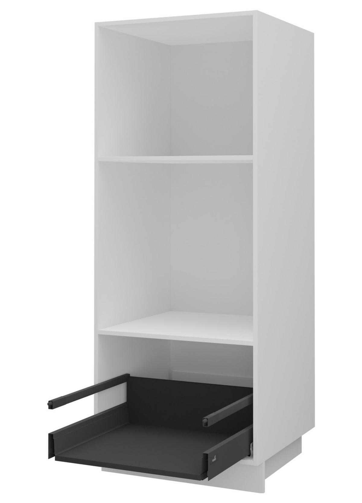 BACKOFENHOCHSCHRANK Kvantum D5AA/60/154 Vanille Matt / Weiß Matt 60 / 59 / 154cm - Creme/Weiß, Holz/Holzwerkstoff (60/154/59cm) - Feldmann-Wohnen