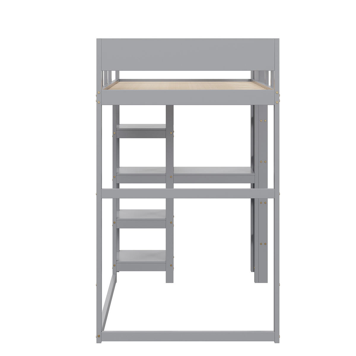 HOCHBETT 90/200 cm grau aus massivem Kiefernholz mit Ablage - Grau, Holz (90/200cm) - OKWISH