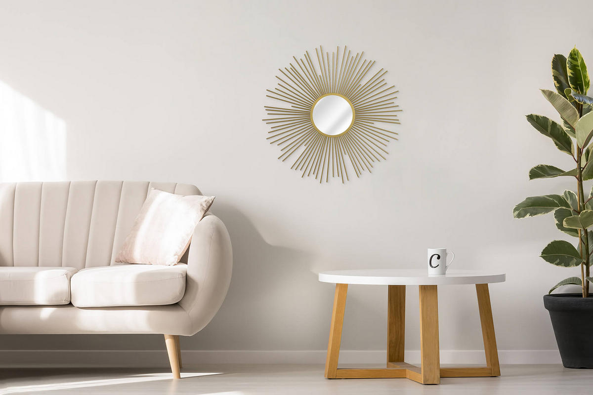WANDSPIEGEL Gold 80/80 cm - Goldfarben, Metall (7.5/80/3cm) - KUNSTLOFT