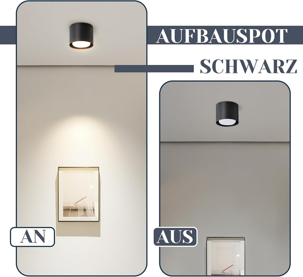 LED-DECKENLEUCHTE Hargenhainbach 10.0/10.0/10 cm - Schwarz, Metall (10/10/10cm) - ZMH