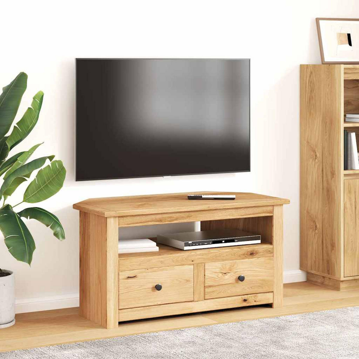 TV-ECKSCHRANK 93/49/49 Cm Massivholz Panama-Kiefer - Braun, Holz (93/49/49cm) - vidaXL