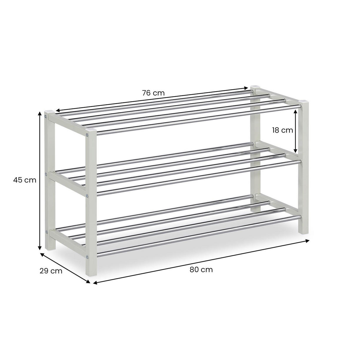 SCHUHREGAL DUBLIN beige - Beige, Metall (80/45/29cm) - IDIMEX