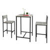 BARTISCH + 2 x BARHOCKER - Grau, Holzwerkstoff (60/97/60cm) - SoBuy