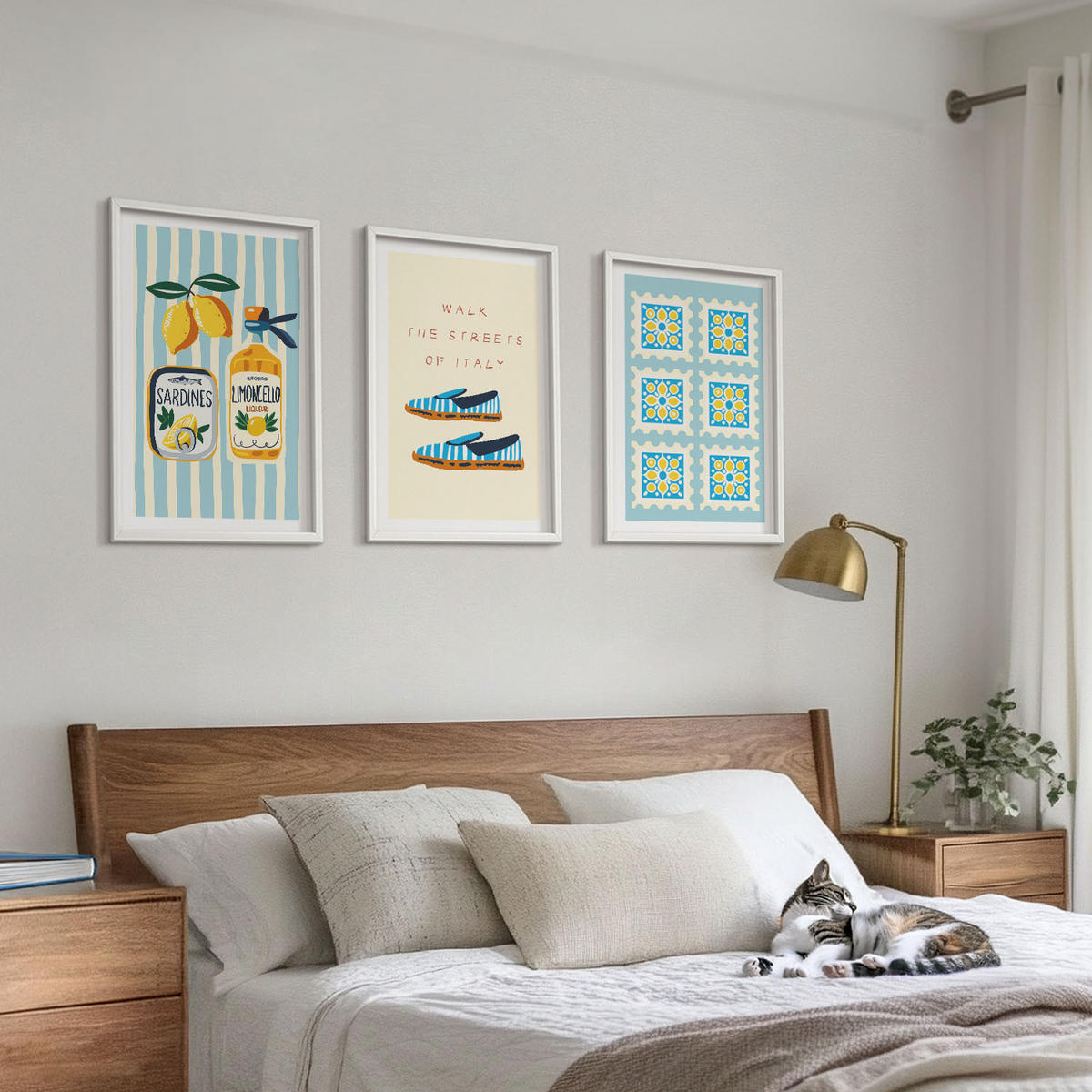 WANDBILDER 3er-Set - 40x60 cm Weißer Rahmen - Früchte, Elemente der italienischen Kultur - Weiß, Kunststoff (40/60cm) - ArtPrintCave