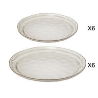 TELLER Flower 12er-Set - Grau, Keramik (2.7/26.5/26.5cm) - Secret de Gourmet