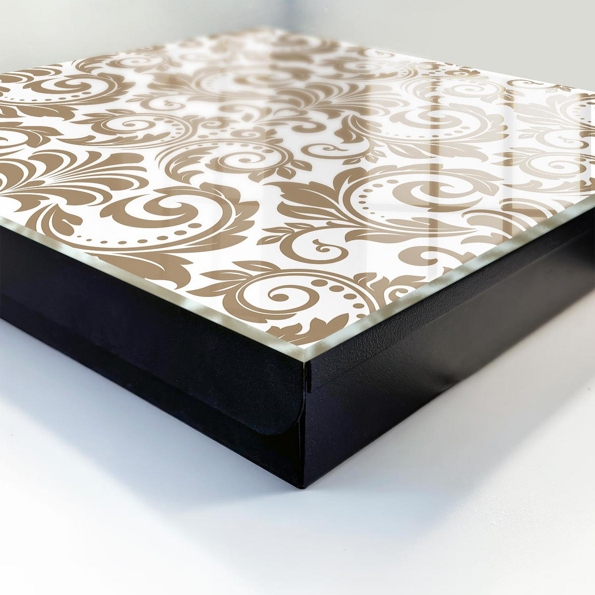 SCHLÜSSELBOX Schwarz 30x30 cm- Türöffnung nach rechts - Blumenschmuck - Braun, Metall (30/30/5cm) - TULUP