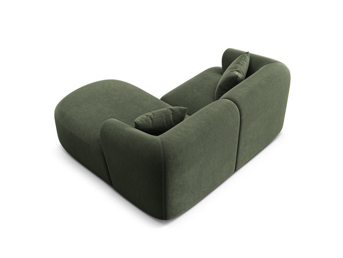 MODULARES-ECKSOFA rechts Campi aus Samt grün 3 Sitzplätze - Grün, Textil (156/180cm) - Cosmopolitan Design