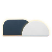 KOPFTEIL Alba mit Licht - Eichefarben, Holz/Textil (60/60/14cm) - Woodendot