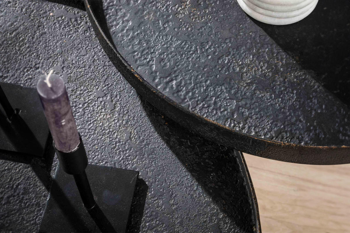 COUCHTISCH-SET MAURI Schwarz Metall - Schwarz, Metall (76/76/40cm) - KAWOLA