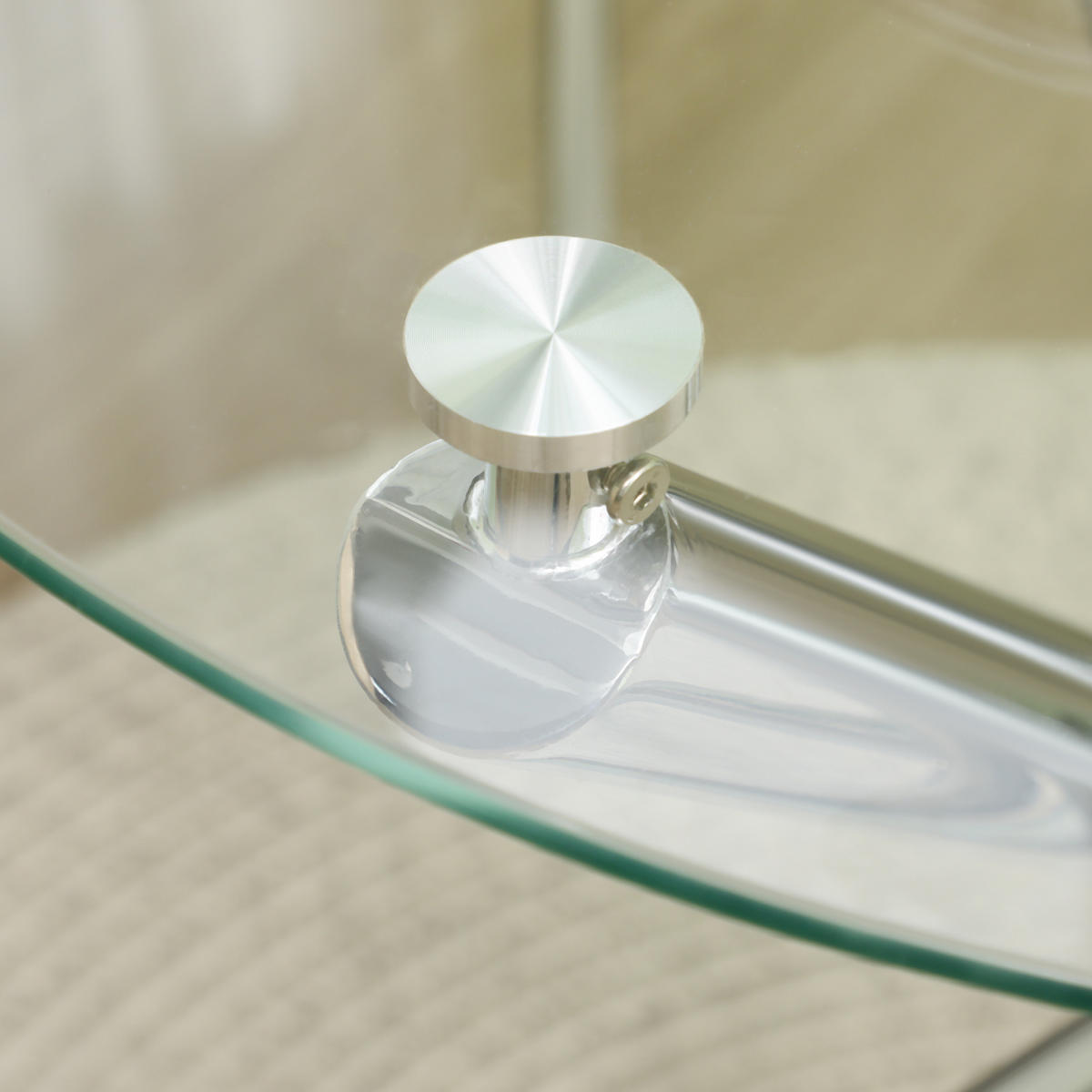 ESSTISCH, Glas, Stahl, Transparent - Transparent, Glas (80/80/74cm) - HOMCOM
