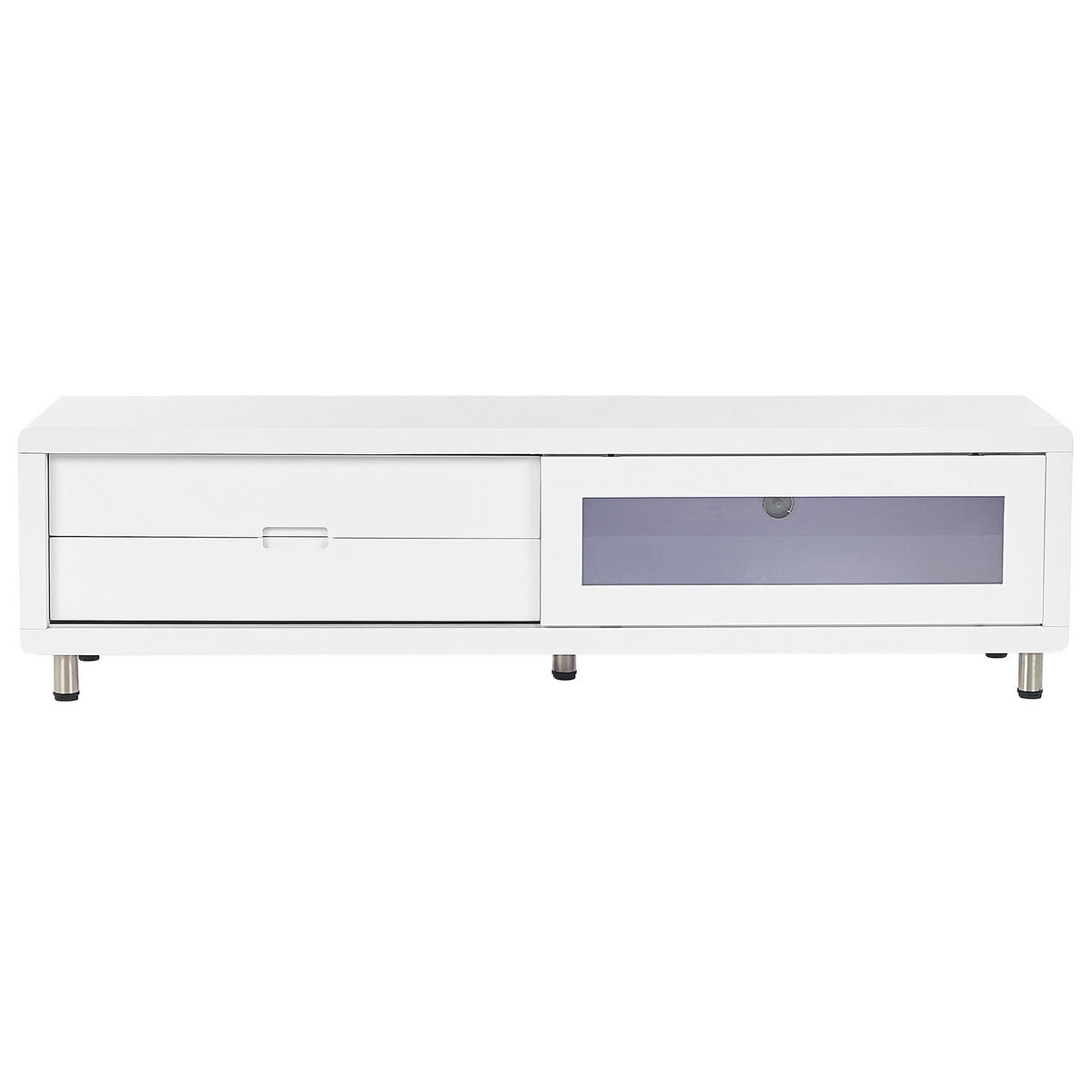 TV-MÖBEL Weiß PEMBORKE 39/158/43 cm - Weiß, Holzwerkstoff (158/43/39cm) - Beliani