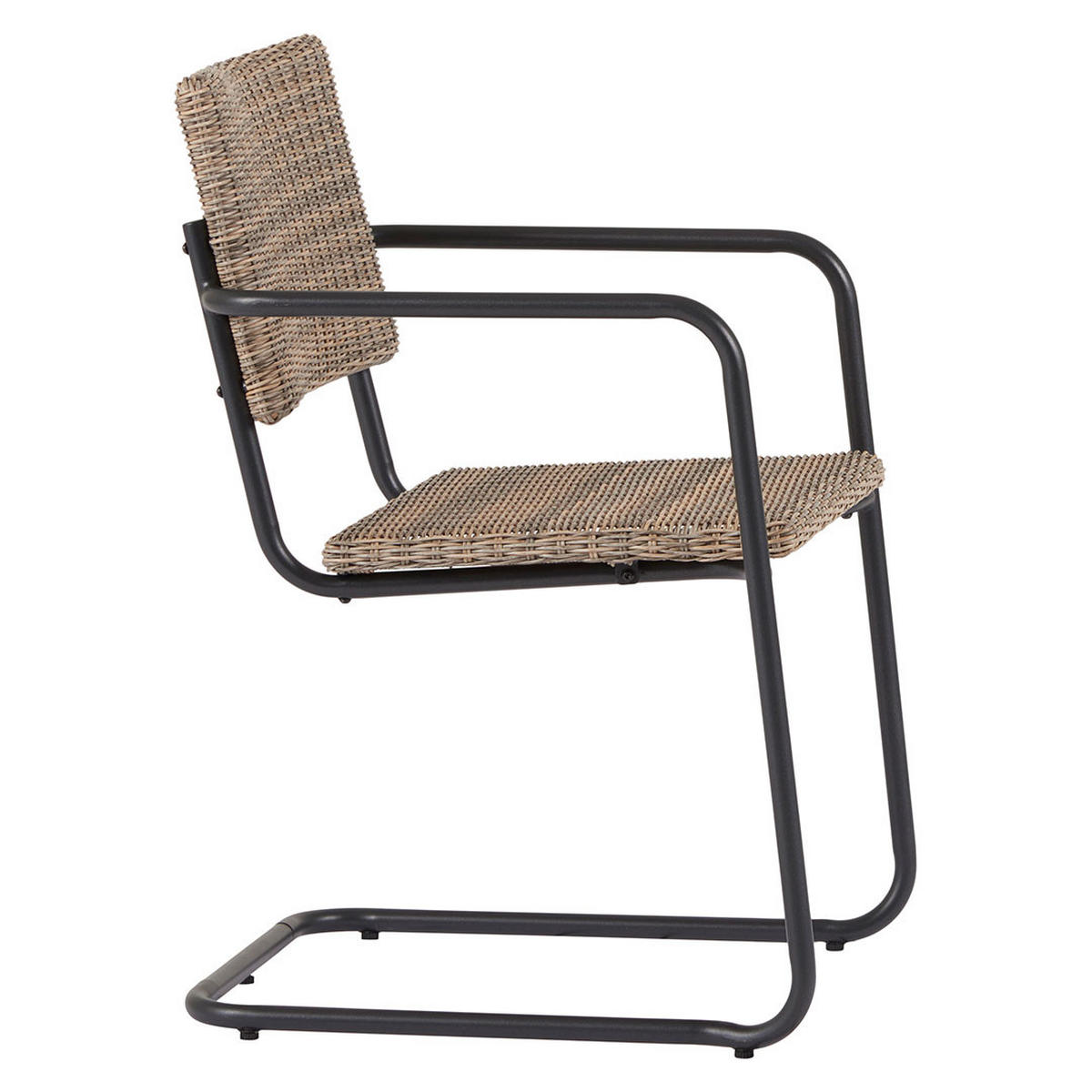 GARTENSTUHL, Camille, Schwarz, Rattan, 55 x 59 x 83 cm - Schwarz, Naturmaterialien (55/83/59cm) - ebuy24