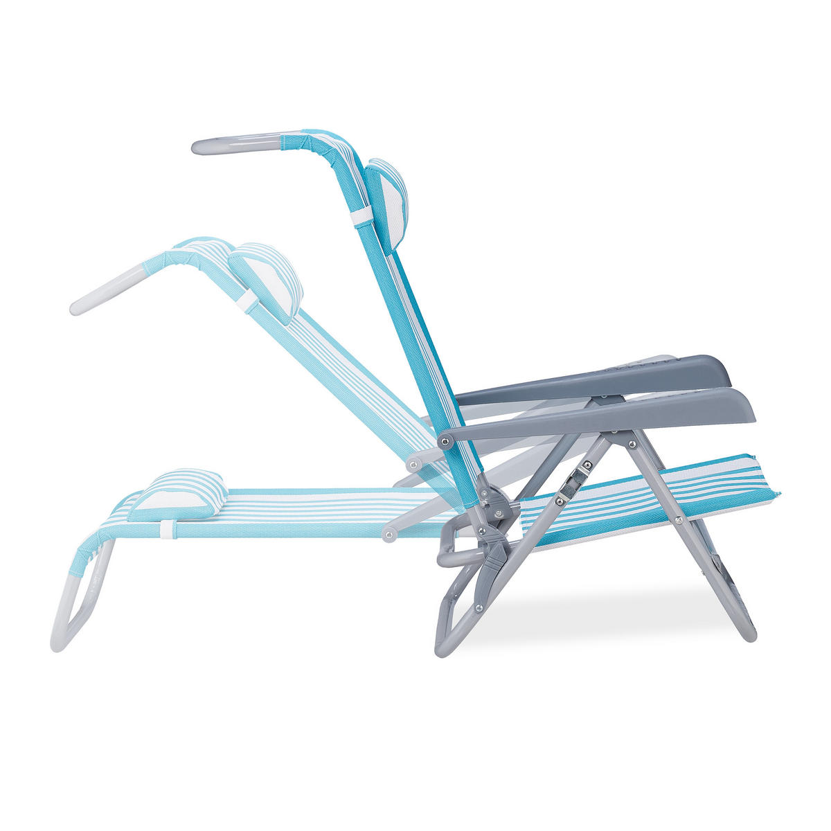 KLAPPLIEGESTUHL - Multicolor, Kunststoff/Textil (59/78/85cm) - Relaxdays