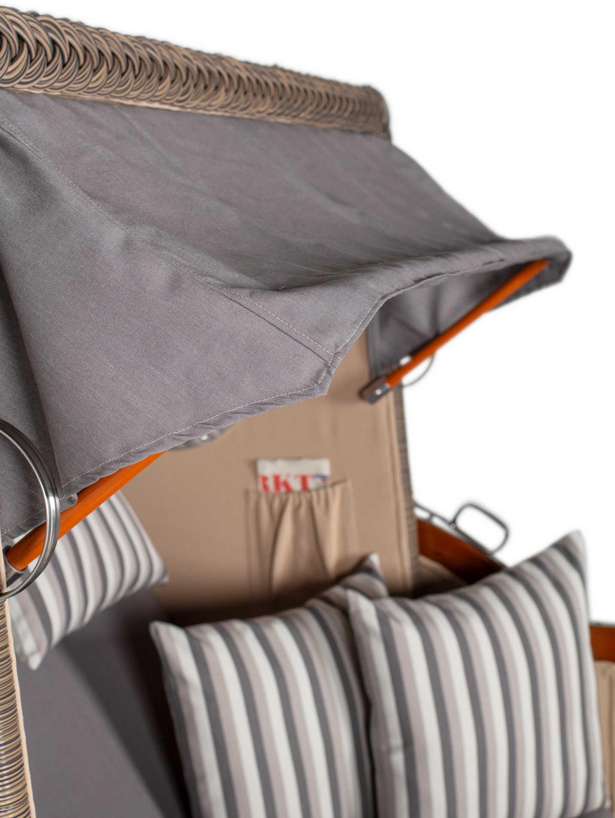 STRANDKORB XXL Düne Grande 2,5 Sitzer - Braun/Grau, Metall (142/170/95cm) - Mr. Deko