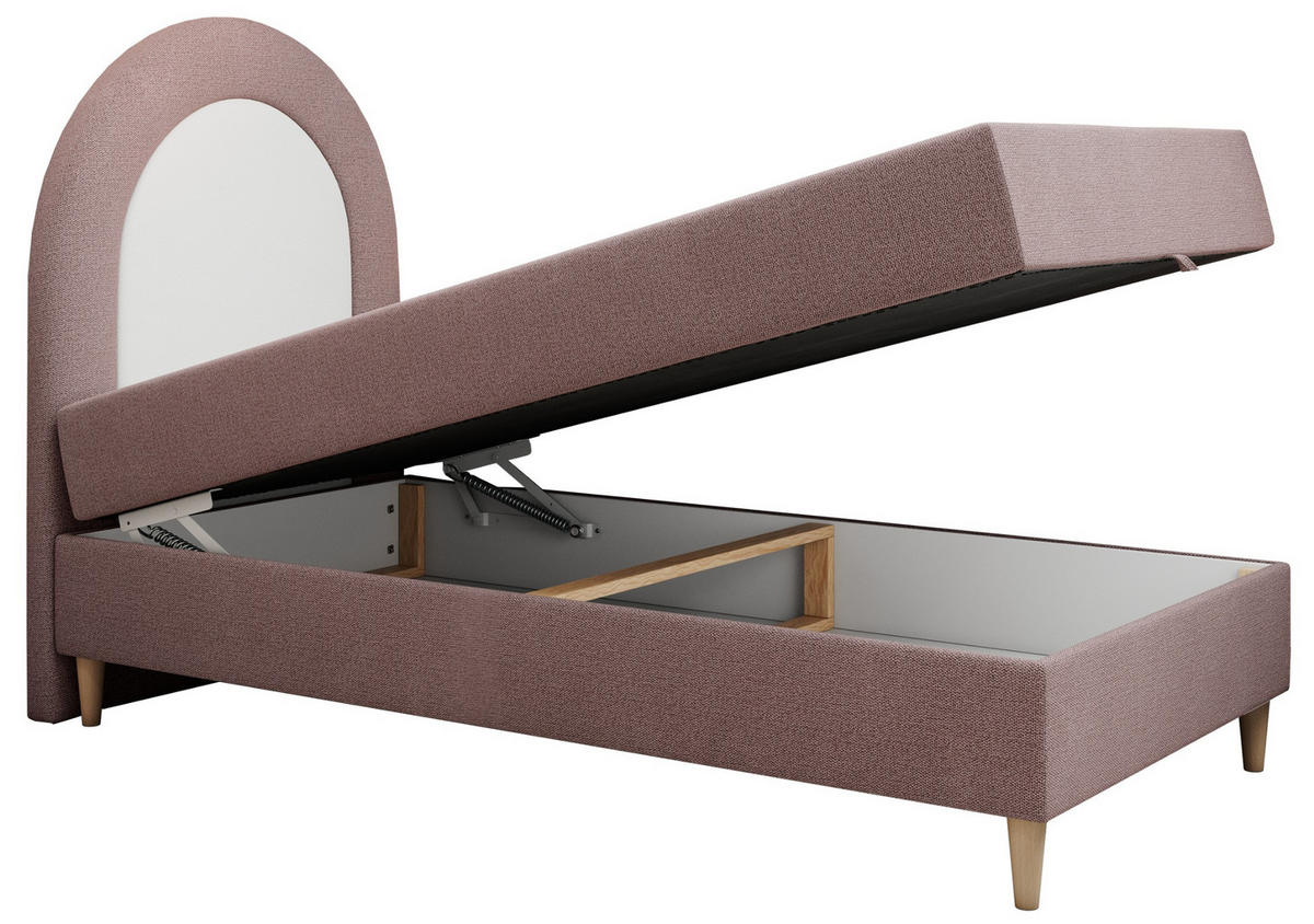 BOXBETT NEST 90/180 Rosa Struktur - H3 - Rosa, Holz/Textil (90/180cm) - MKS