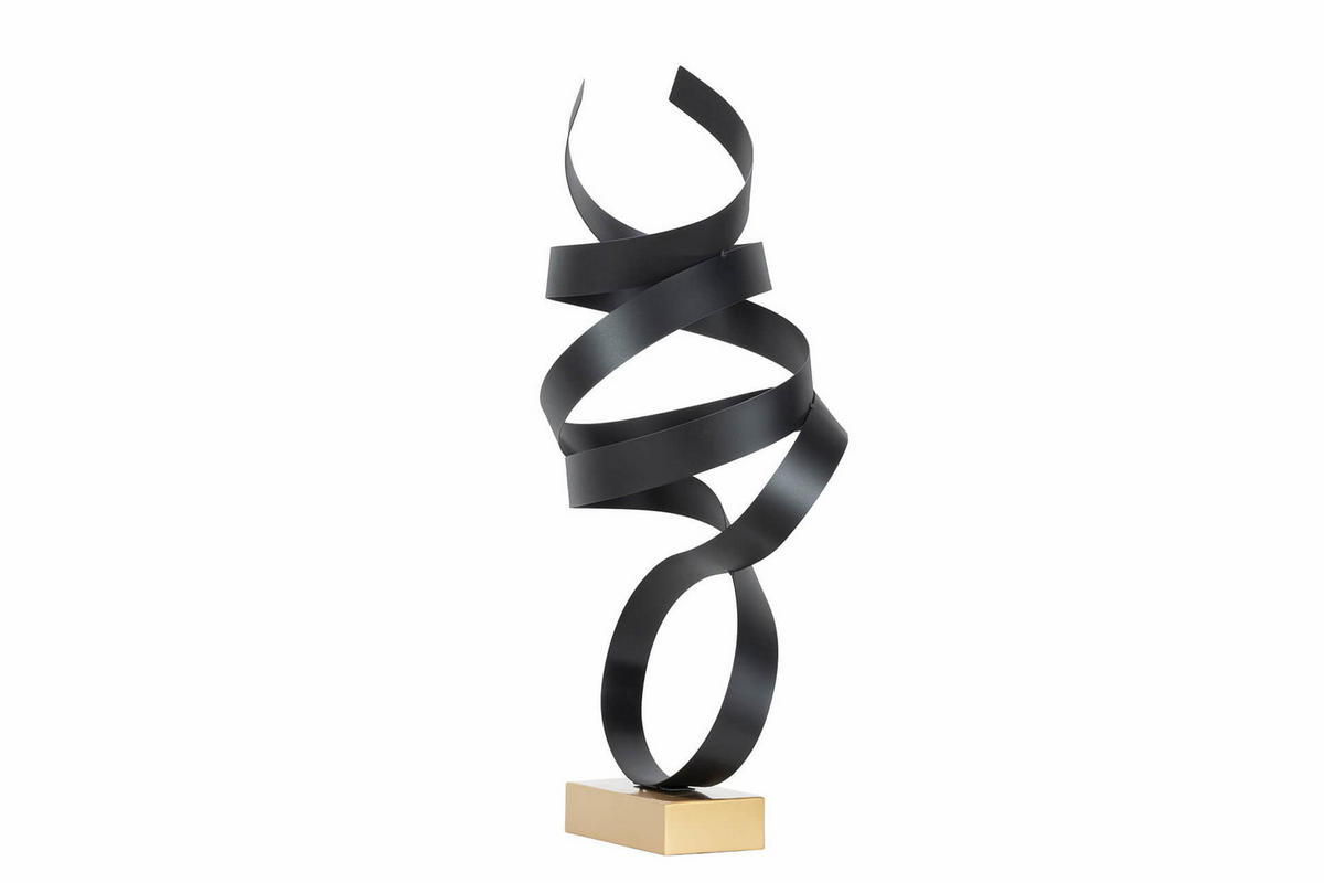 METALLSKULPTUR Schwarz 35/80 cm - Schwarz, Metall (2.5/80/20cm) - KUNSTLOFT