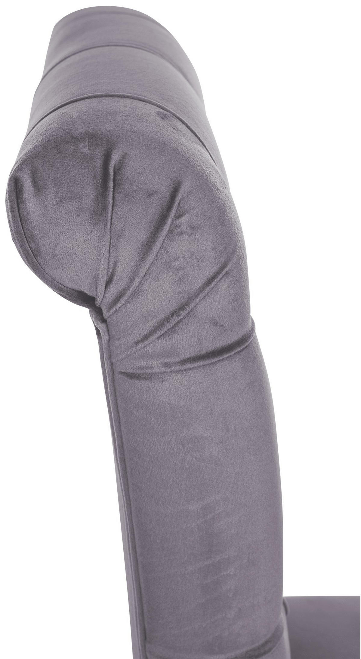 STUHL 2er Set Samt dunkelgrau - Dunkelgrau/Walnussfarben, Holz/Textil (45/98/63cm) - CLP