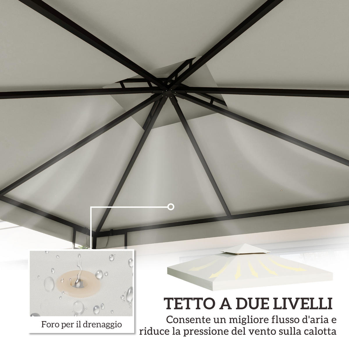 ERSATZDACH Beige 1 Stück - Beige, Naturmaterialien (300/0.1/300cm) - GiPP