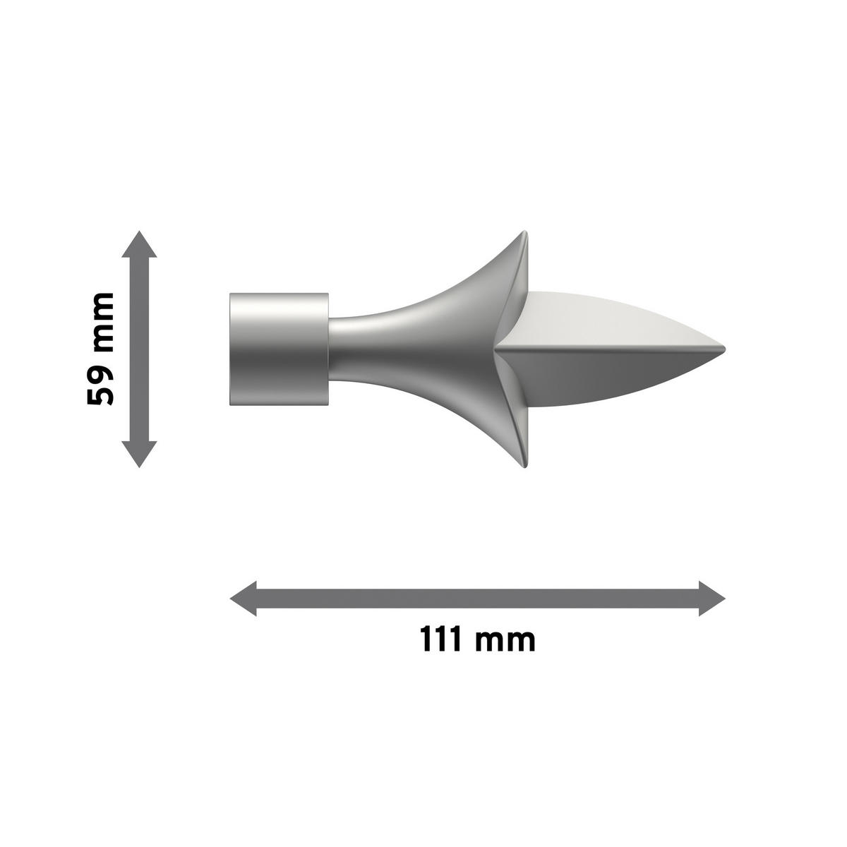 ENDSTÜCKE FÜR TELESKOP-GARDINENSTANGEN Lily 16/13 mm Ø Silbergrau, Packung 2 Stück - Silberfarben/Alufarben, Kunststoff (11.1/5.9/5.9cm) - INTERDECO