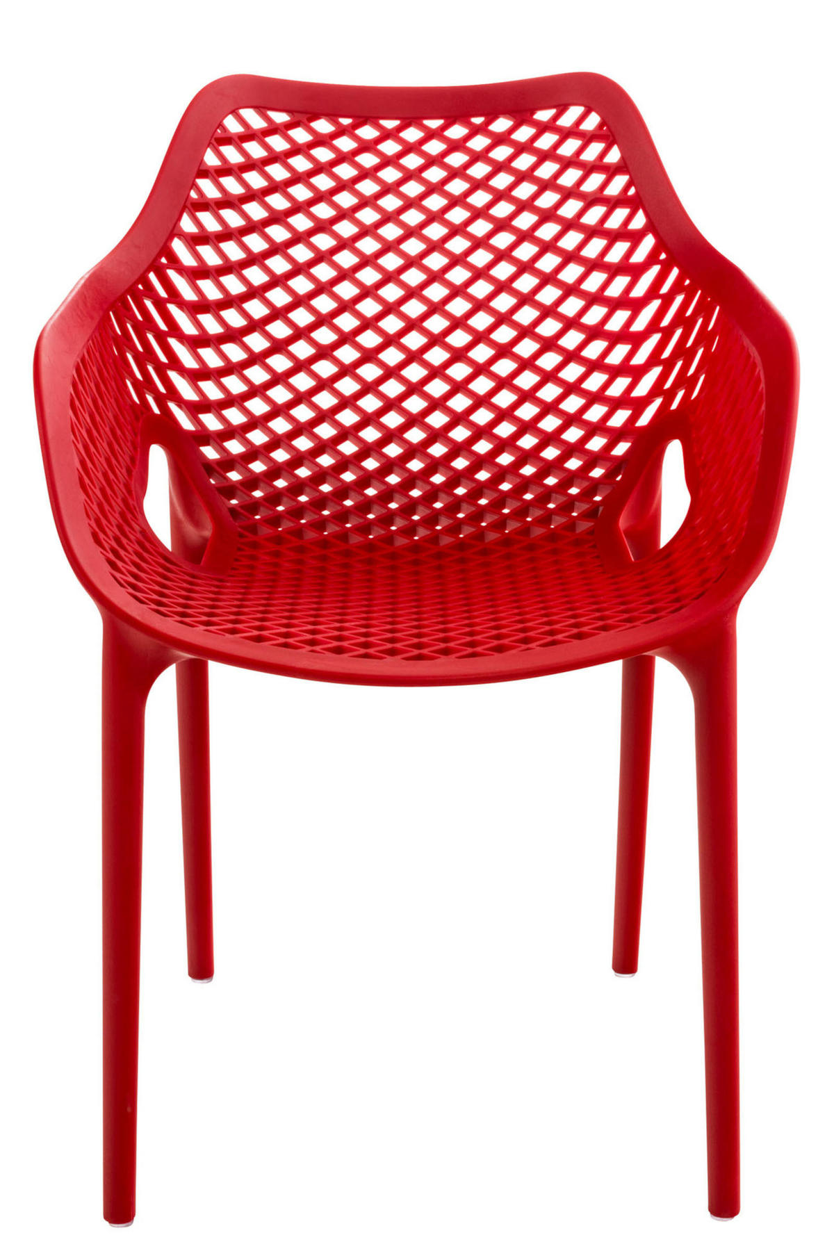 GARTENSTUHL 4er Set Kunststoff rot - Rot, Kunststoff (57/81/60cm) - CLP