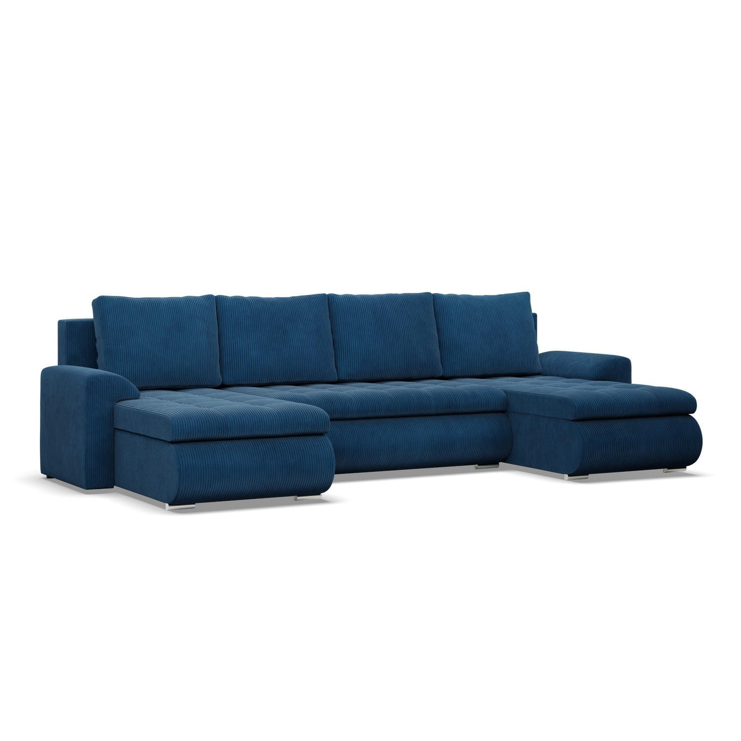 U-SOFA MIT SCHLAFFUNKTION FORESTA, Cord - Dunkelblau - Dunkelblau, Textil (302/89/159cm)