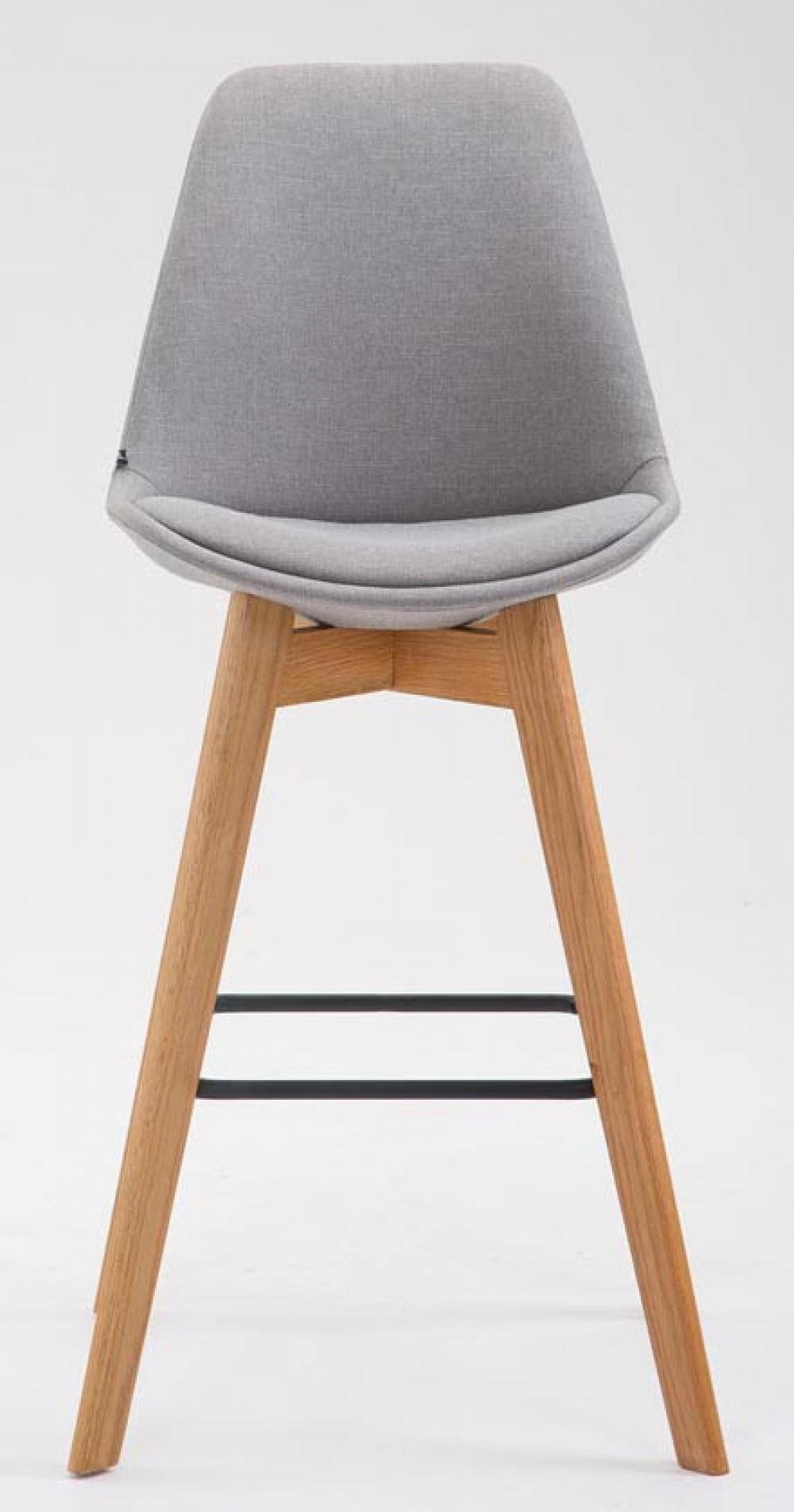 BARHOCKER 2er Set Stoff grau - Eukalyptusholzfarben/Grau, Holz/Textil (48/112/56cm) - CLP