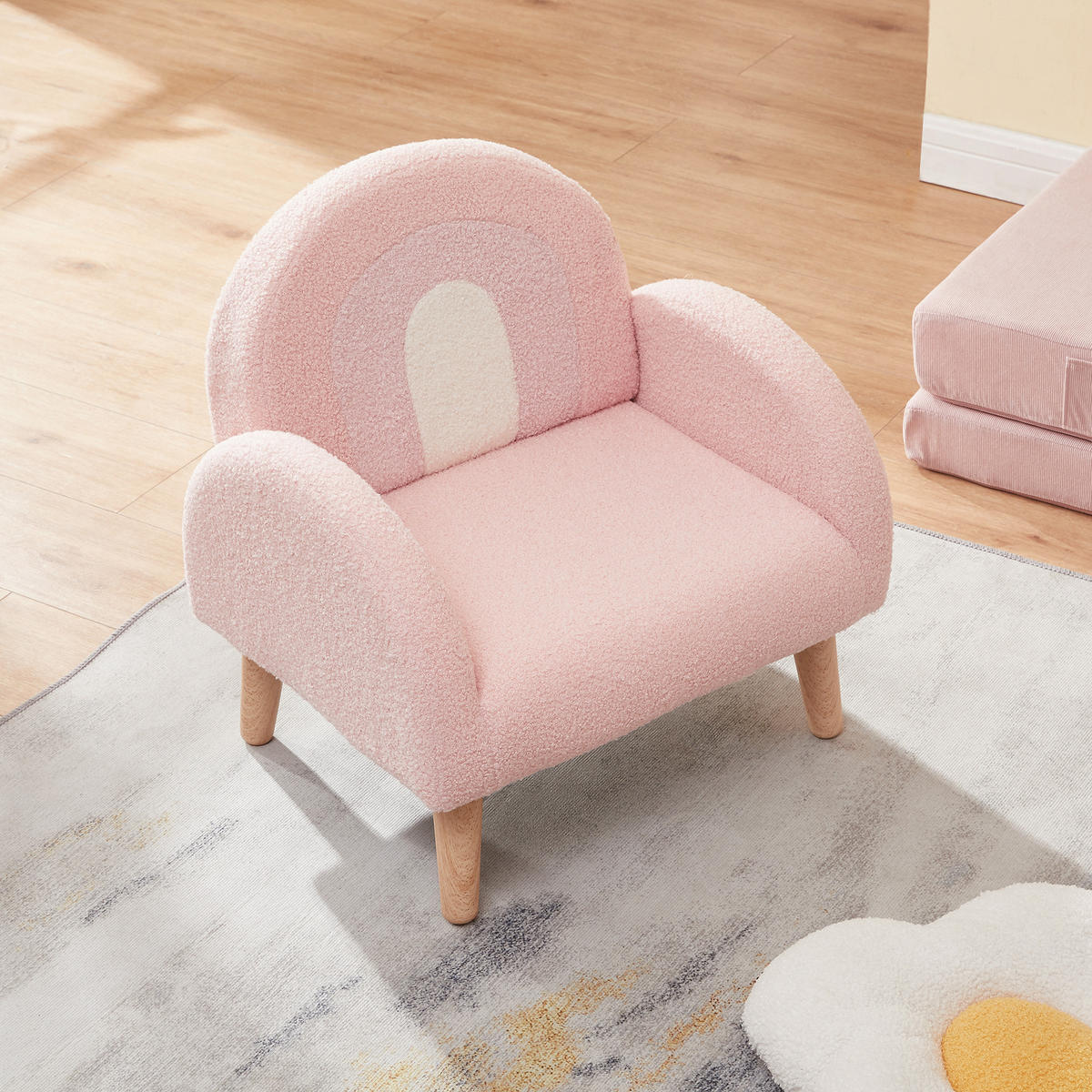 KINDERSESSEL Sorreindi - Rosa, Holz/Holzwerkstoff (50/50/45cm) - [en.casa]