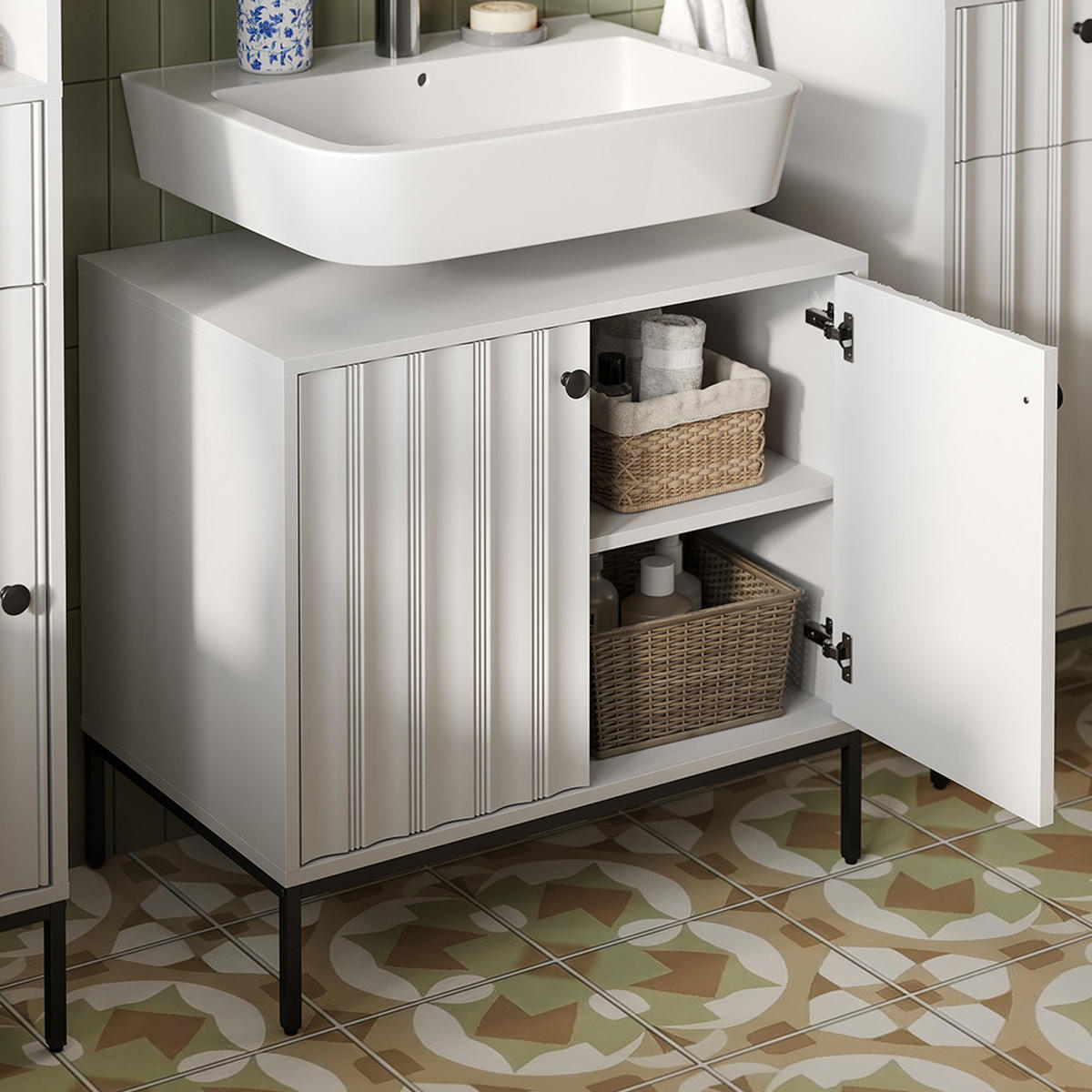 ZÁKLADNÍ SKŘÍŇKA POD UMYVADLO Eliza Bílá - bílá, kompozitní dřevo (70/63/45cm) - Vicco