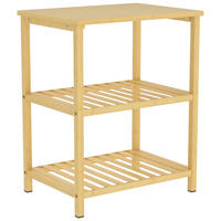 BEISTELLTISCH Bambus Naturholz - Naturfarben, Holz/Bambusholz (40.6/30/50.5cm) - HOMCOM