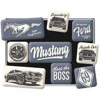 MAGNETSET 9-teilig Ford Mustang The Boss - Multicolor, Metall (9/7/2cm) - Nostalgic-Art