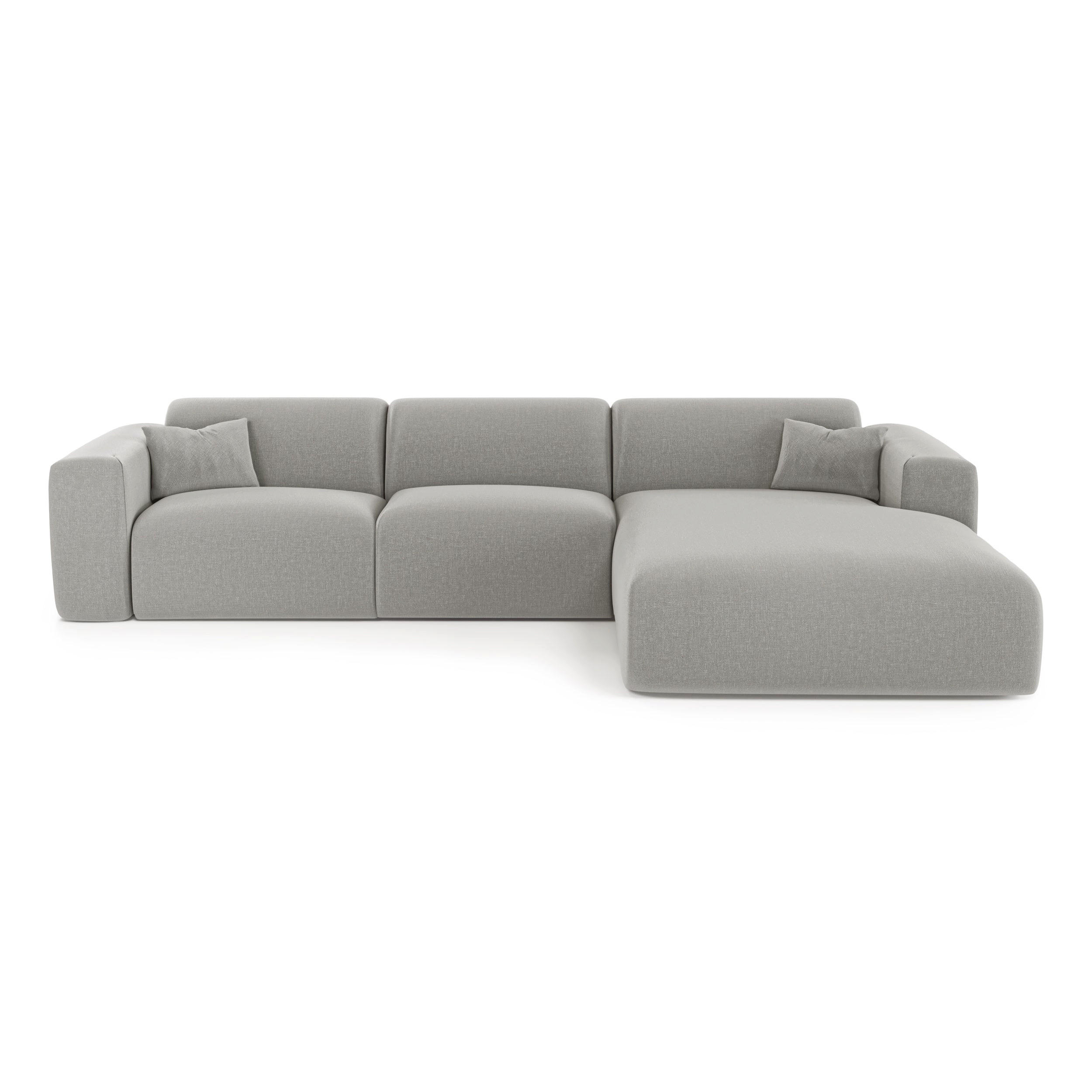 ECKSOFA RECHTS SCHLAFSOFA Rastergewebe Hellgrau 280cm - Hellgrau/Grau, Textil (280/165cm) - Sia Home