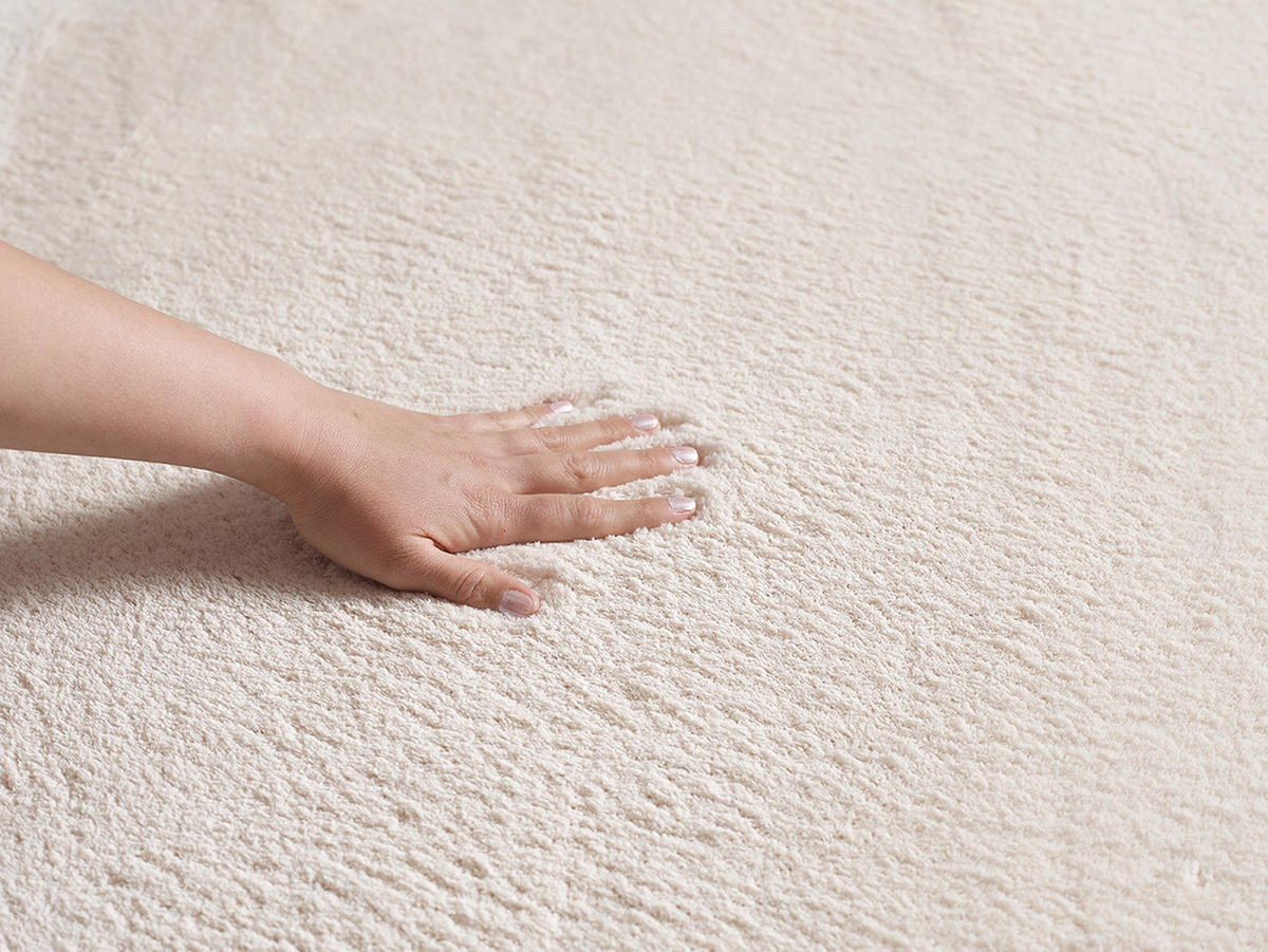 HOCHFLORTEPPICH Antirutsch Uni TIRSO Polyester Beige 120 x 160 cm - Beige, Textil (120/160cm) - KADIMA DESIGN
