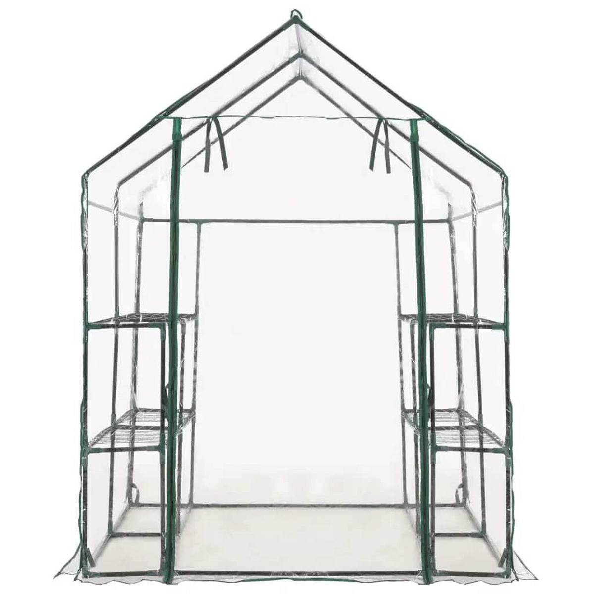 GEWÄCHSHAUS mit 8 Regalen 143 x 143 x - Transparent, Kunststoff (143/195/143cm)