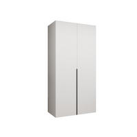 DREHTÜRENSCHRANK 202/100/52 2-türig - Schwarz/Weiß, Holz (100/202/52cm) - Abiks Möbel