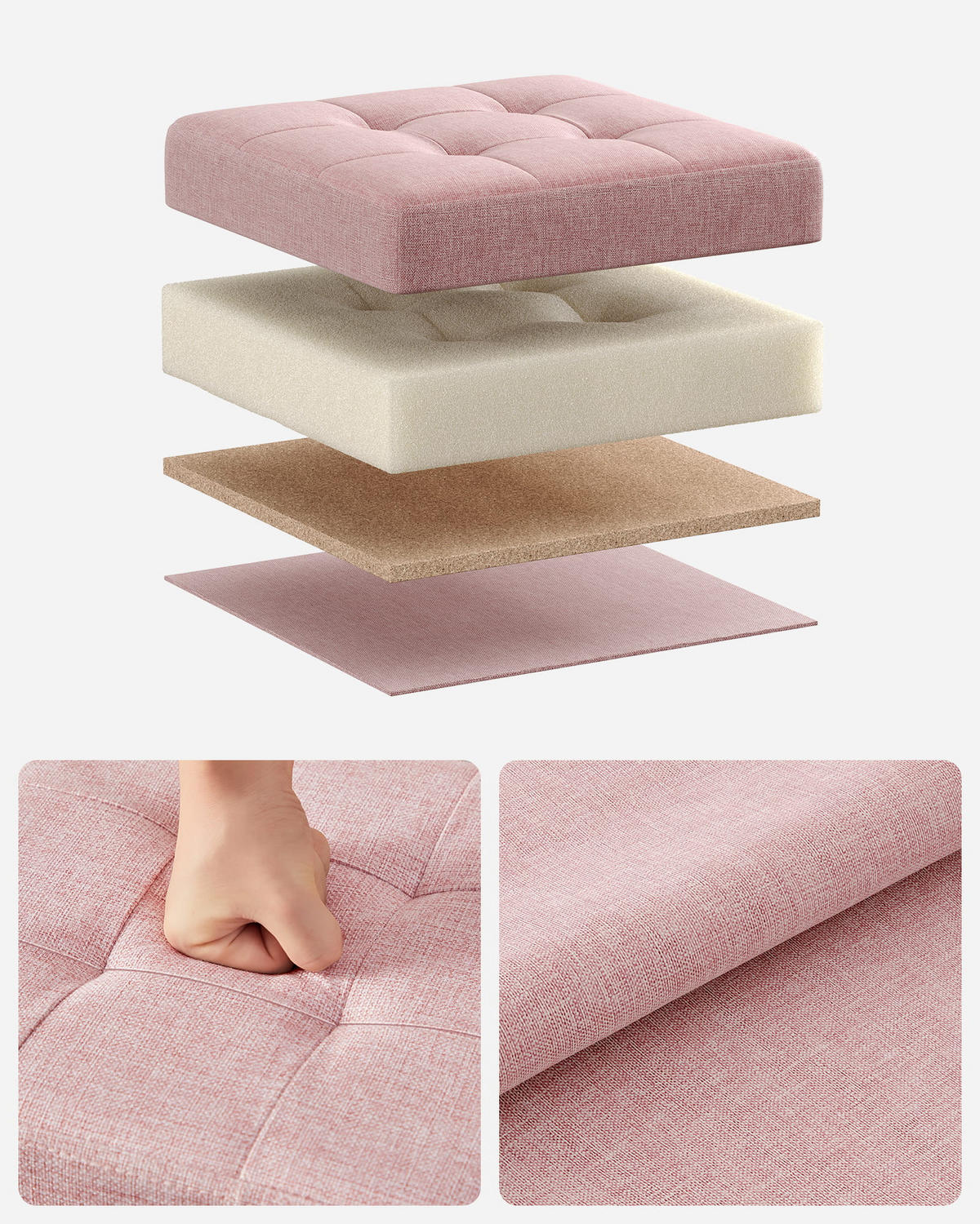 SITZBOX Rosa 30x30 cm mit Stauraum - Pink, Holzwerkstoff (30/30/30cm)