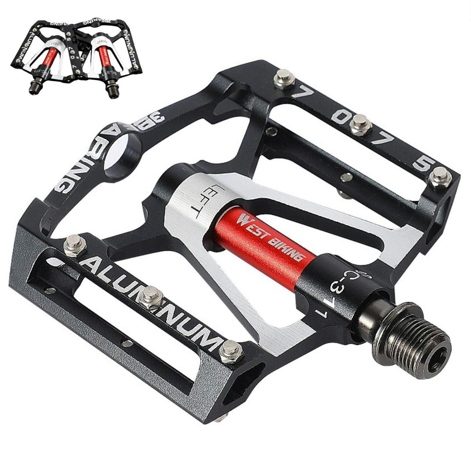 FAHRRADPEDALE Aluminium rutschfest 9/16 Zoll MTB E-Bike Set - Schwarz, Metall (10/1.5/10cm)