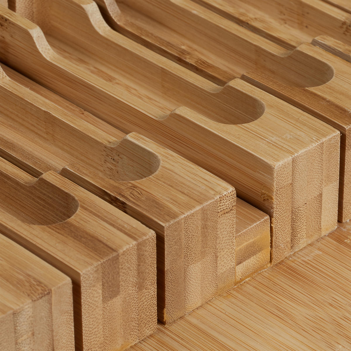 MESSERHALTER Schublade - Hellbraun, Holz (43.5/4.5/23cm) - Relaxdays