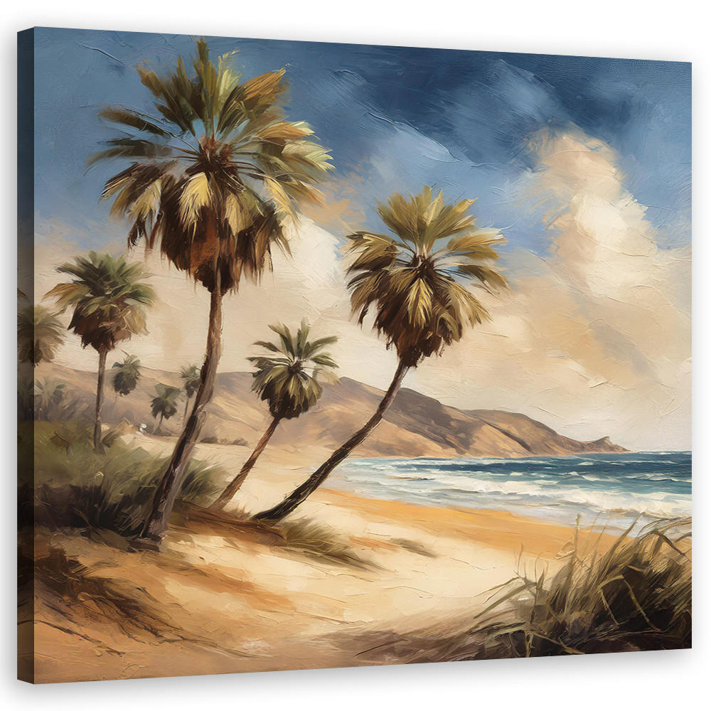 WANDBILD palmen meer tropische landschaft - Beige, Textil (30/30cm) - Feeby