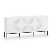 SIDEBOARD Clearing weiß / schwarz 170 / 37 / 77cm - Schwarz/Weiß, Holz/Holzwerkstoff (170/77/37cm) - Feldmann-Wohnen