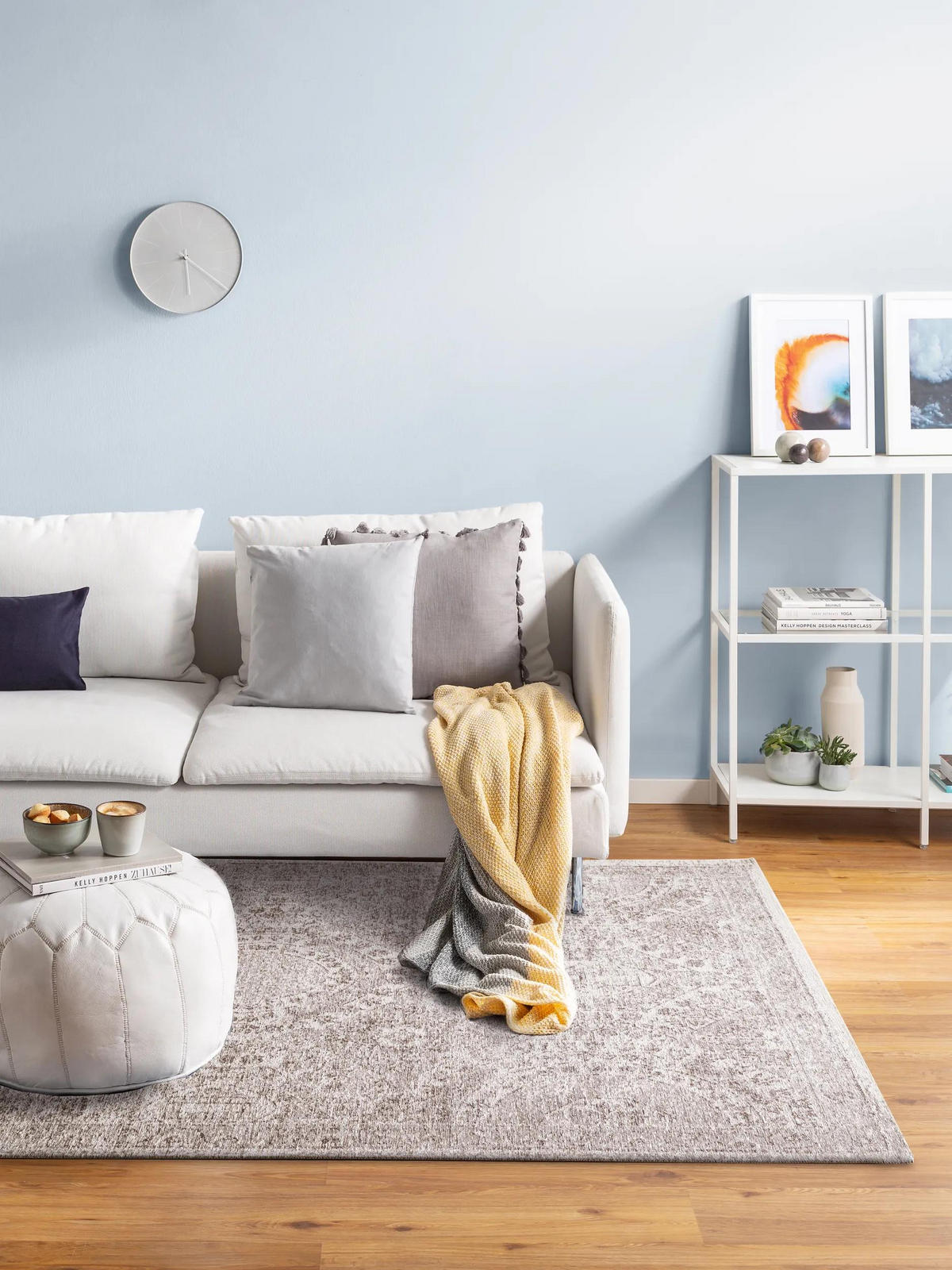 RAVNA tkana preproga Tosca siva 75x165 cm - siva, umetna masa/tekstil (75/165cm) - benuta Pop