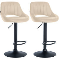 BARHOCKER 2er Set Lederlook creme - Creme, Textil (47/85/48cm) - CLP