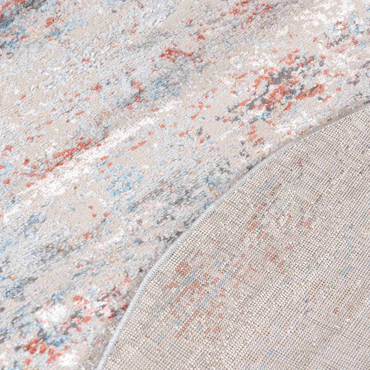 TEPPICH Grau Rund Abstrakt Kurzflor - 100 x 100 cm - Grau, Textil (100/100cm) - Mazovia