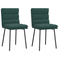ESSZIMMERSTÜHLE 2 Stk. Dunkelgrün Samt 45*54*83cm - Dunkelgrün, Metall (45/83/54cm) - ZMH