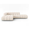 ECKSOFA modular links Lupine aus Chenille-Stoff leichtes beige 5 Sitzplätze - Creme, Textil (177/299cm) - Micadoni