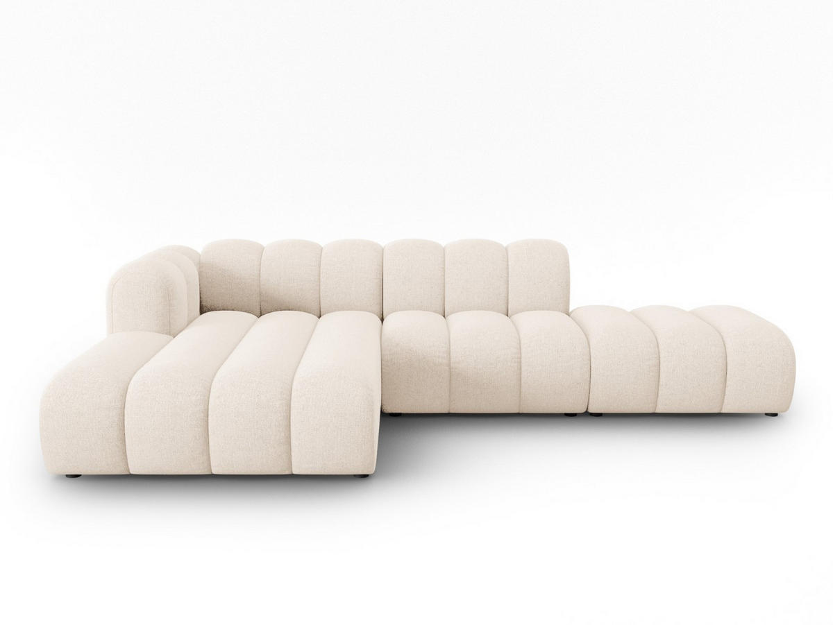 ECKSOFA modular links Lupine aus Chenille-Stoff leichtes beige 5 Sitzplätze - Creme, Textil (177/299cm) - Micadoni