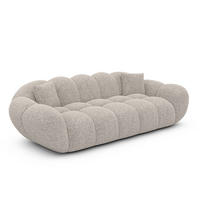 3-SITZER-SOFA Liva Sand Bouclé - Sandfarben, Textil (223/70/93cm) - VAROYAL