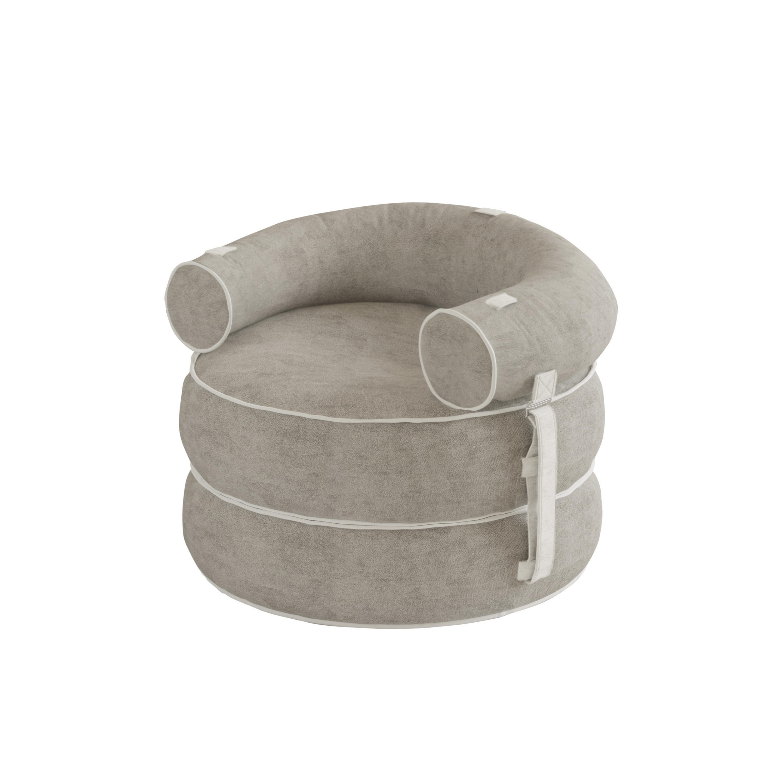 HOCKER 3-teilig - Hellgrau, Textil (80/65/80cm) - Vercart